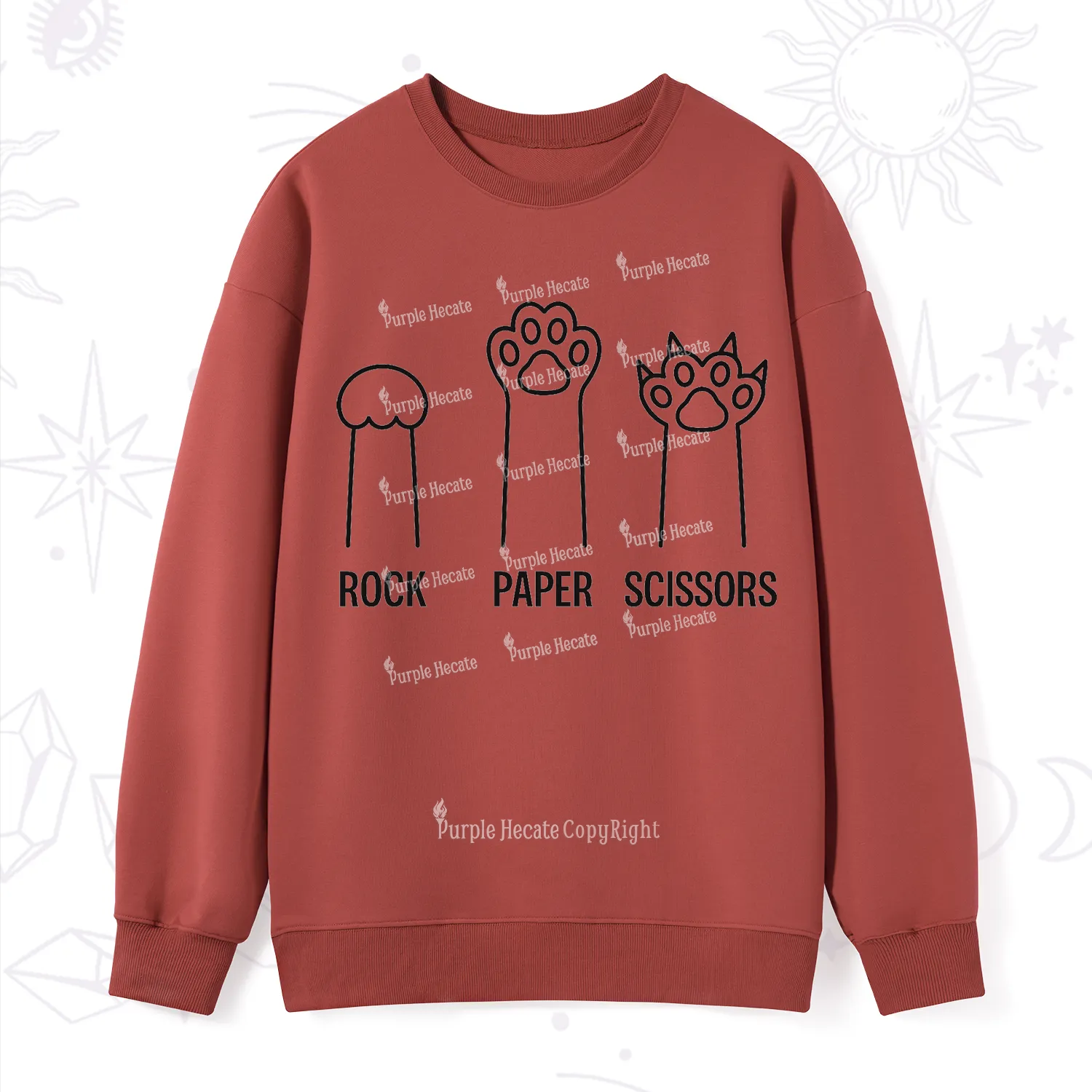 Purplehecate Rock Paper Scissors Cat Paw Edition Sweatshirt