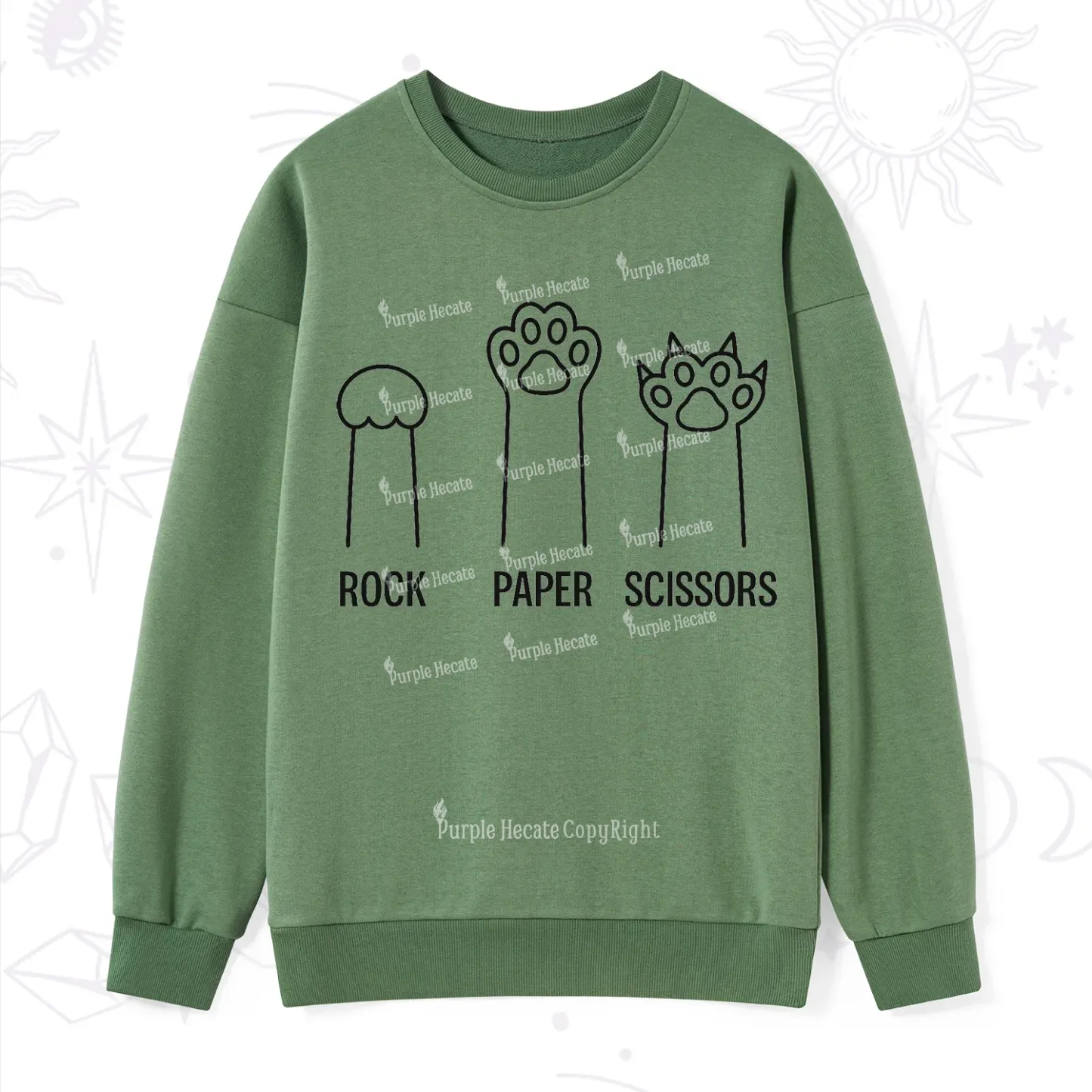Purplehecate Rock Paper Scissors Cat Paw Edition Sweatshirt