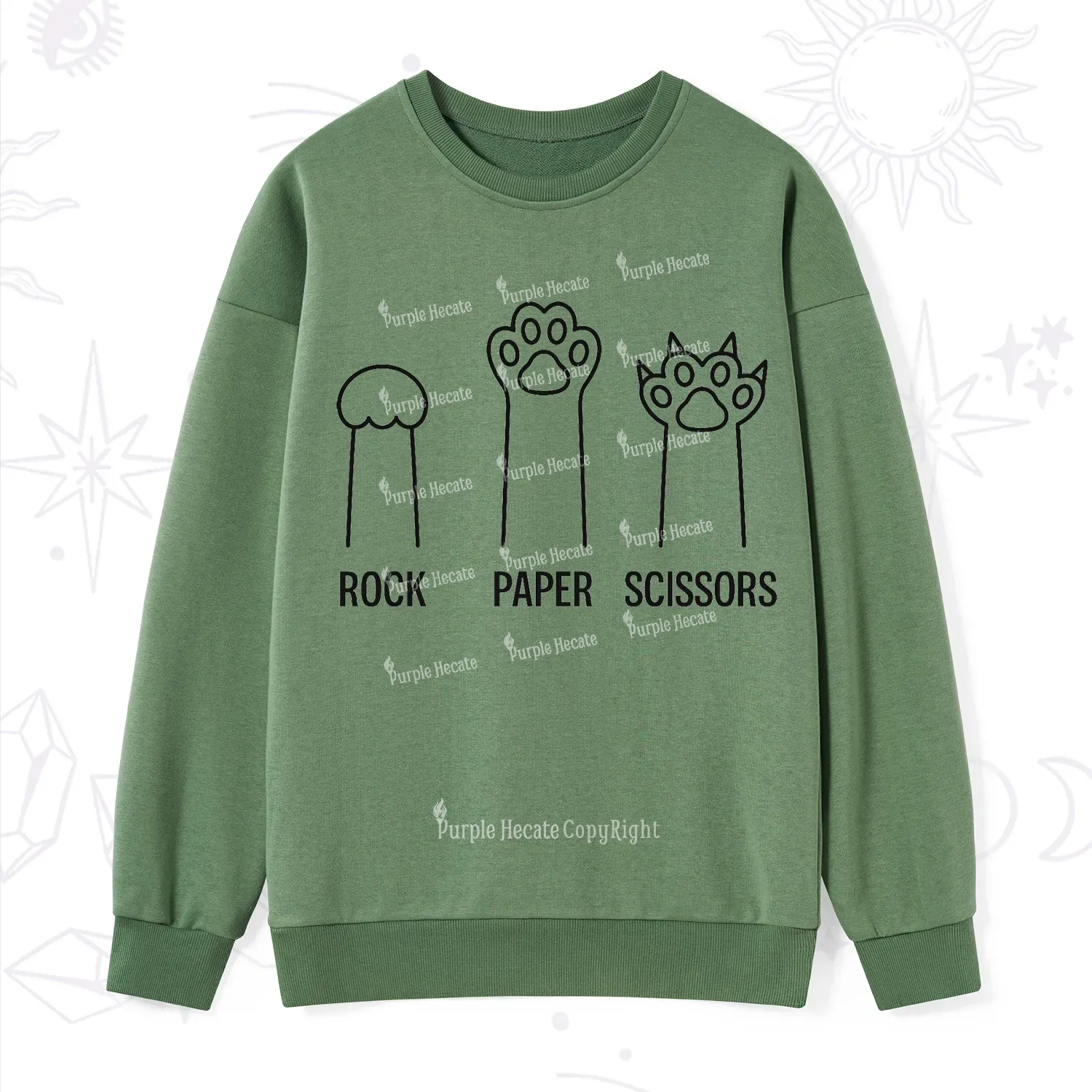 Purplehecate Rock Paper Scissors Cat Paw Edition Sweatshirt