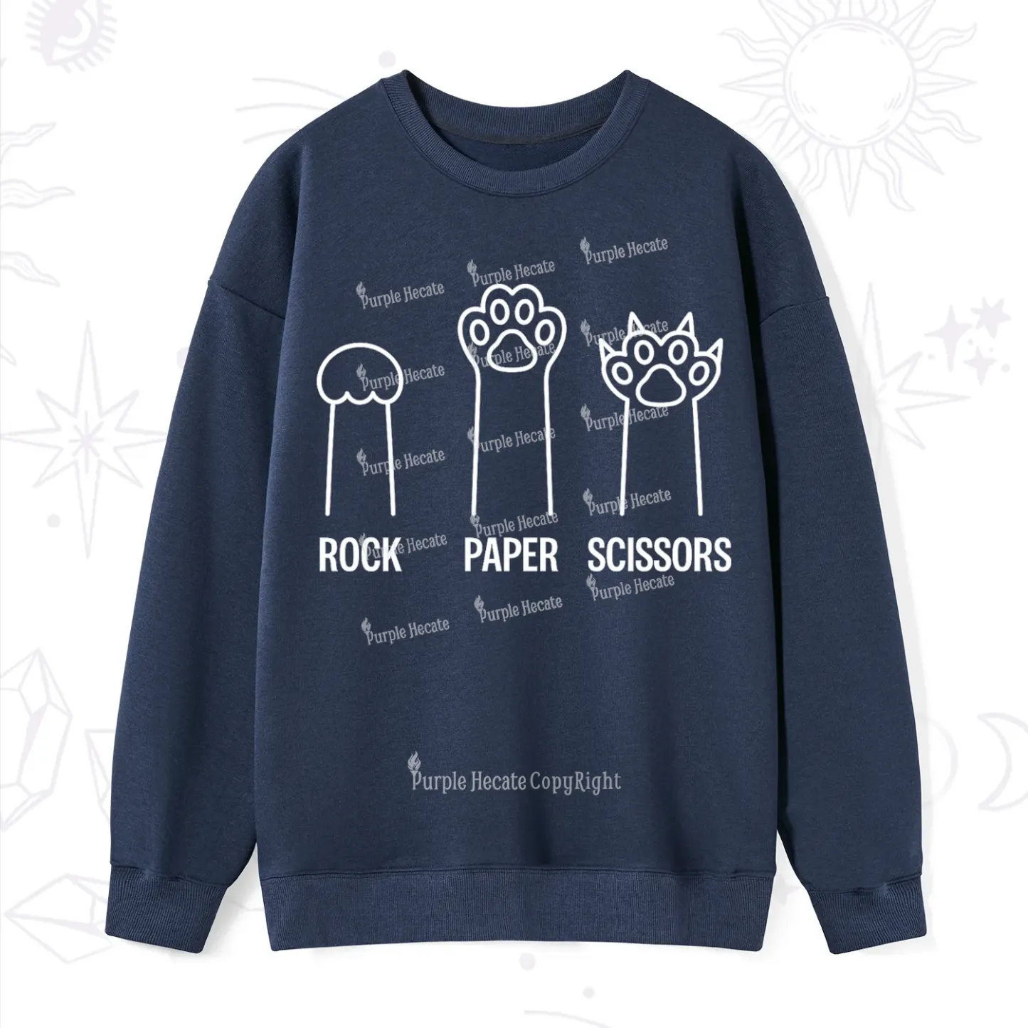 Purplehecate Rock Paper Scissors Cat Paw Edition Sweatshirt
