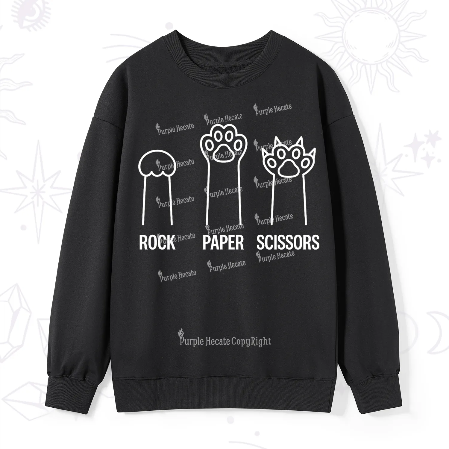 Purplehecate Rock Paper Scissors Cat Paw Edition Sweatshirt