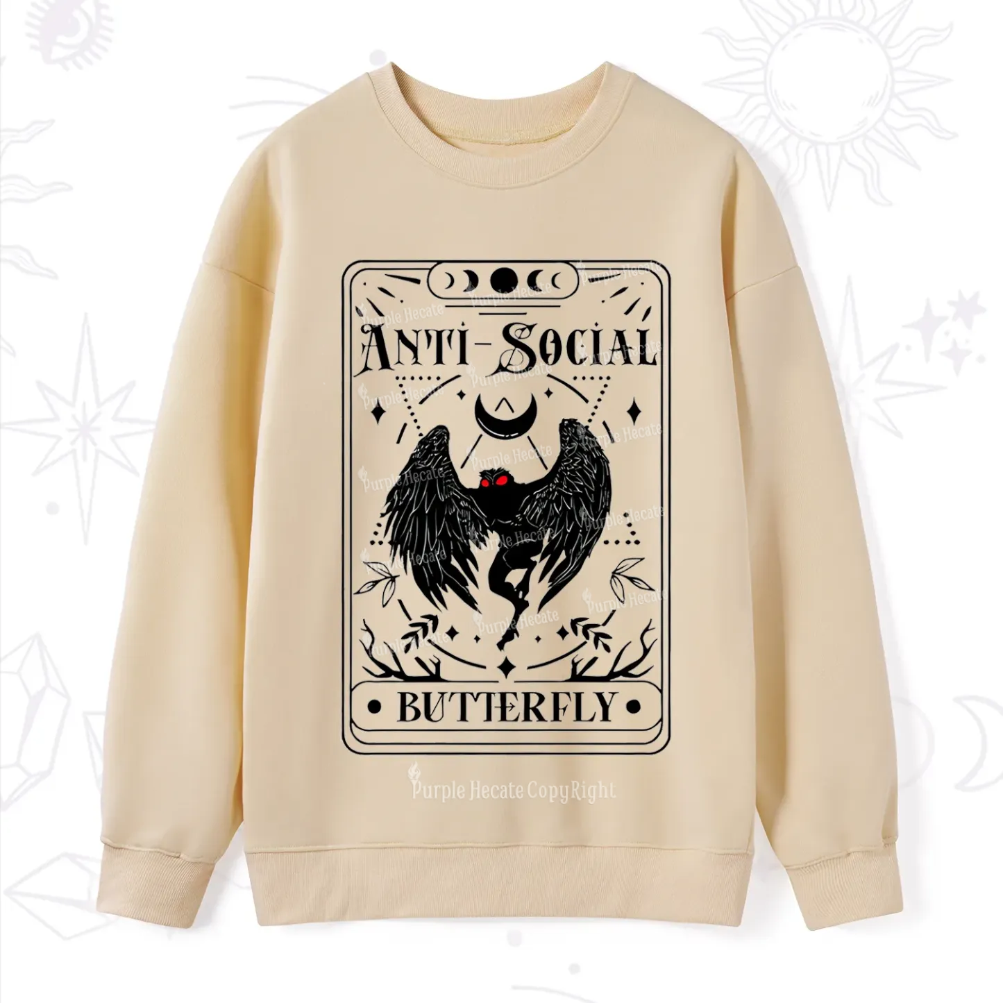 Purplehecate The Antisocial Butterfly Oracle Card Sweatshirt