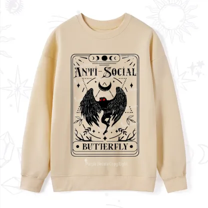 Purplehecate The Antisocial Butterfly Oracle Card Sweatshirt