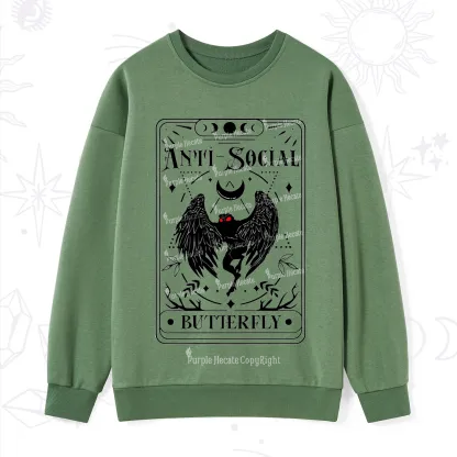 Purplehecate The Antisocial Butterfly Oracle Card Sweatshirt