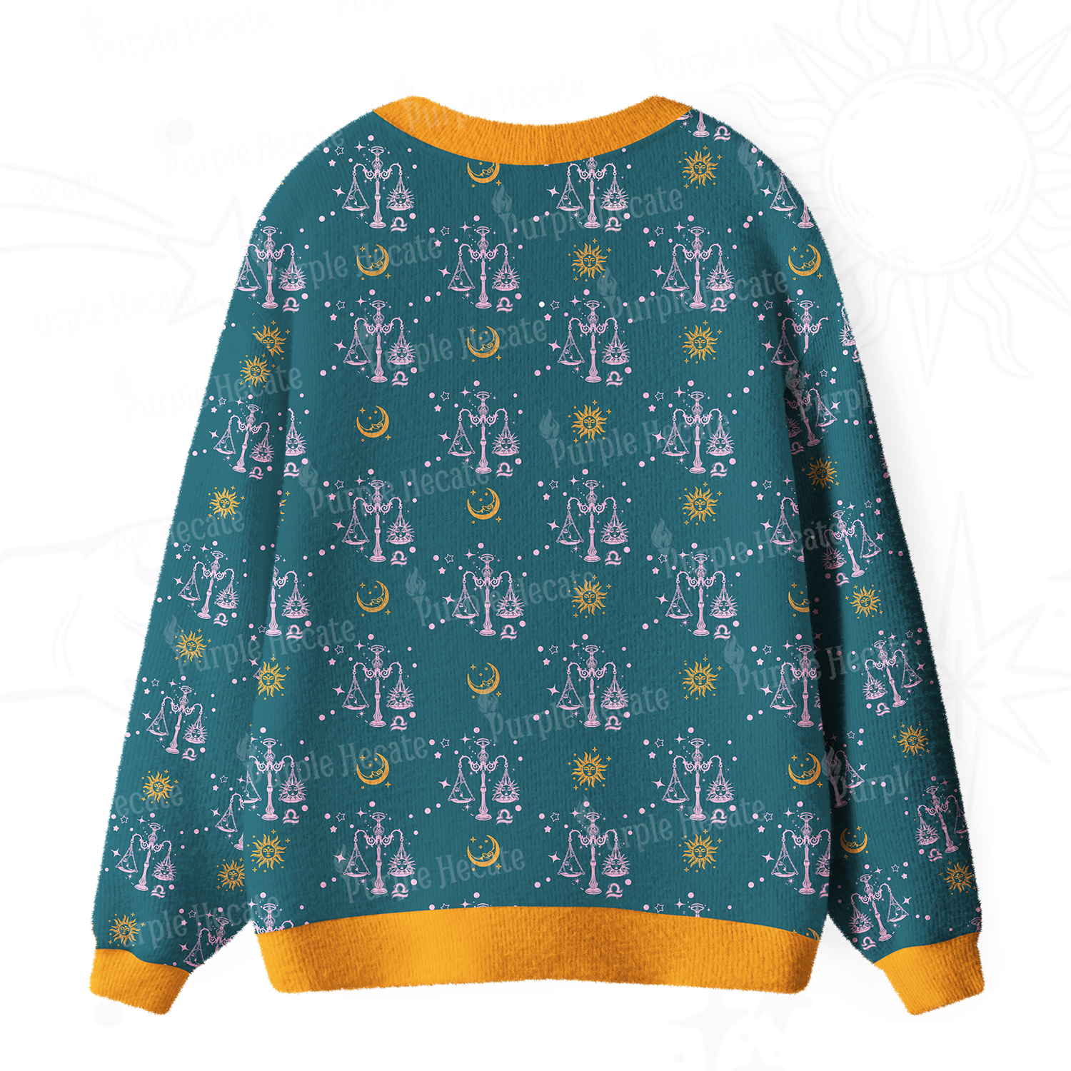 Purplehecate Libra Spirit Zodiac Ugly Cardigan Sweaters