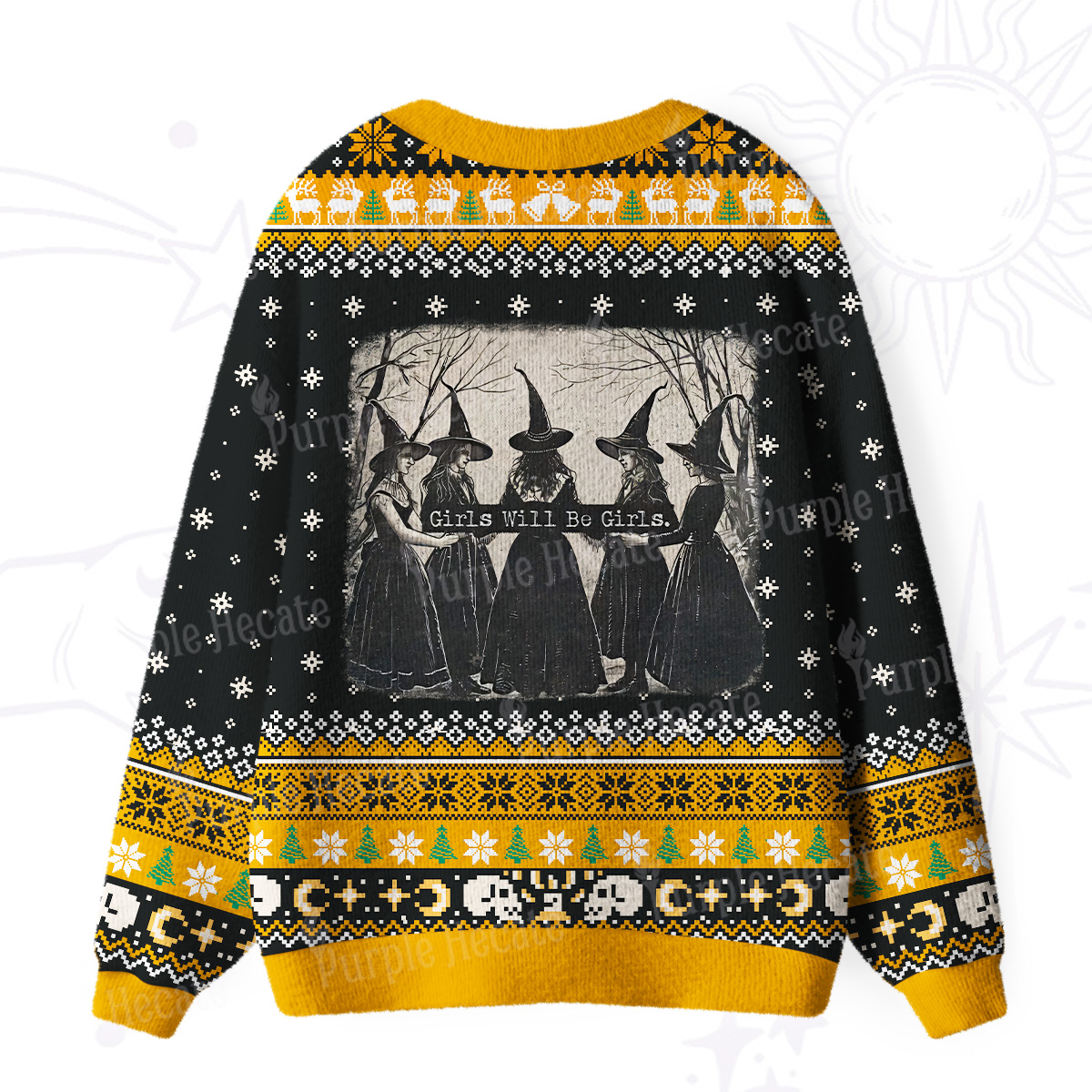 Purplehecate Girls Will Be Girls Witch Ugly Cardigan Sweaters