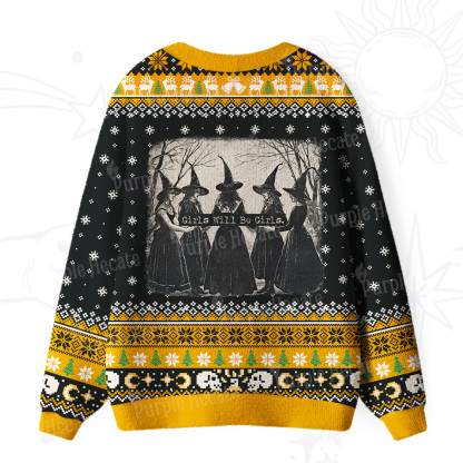 Purplehecate Girls Will Be Girls Witch Ugly Cardigan Sweaters