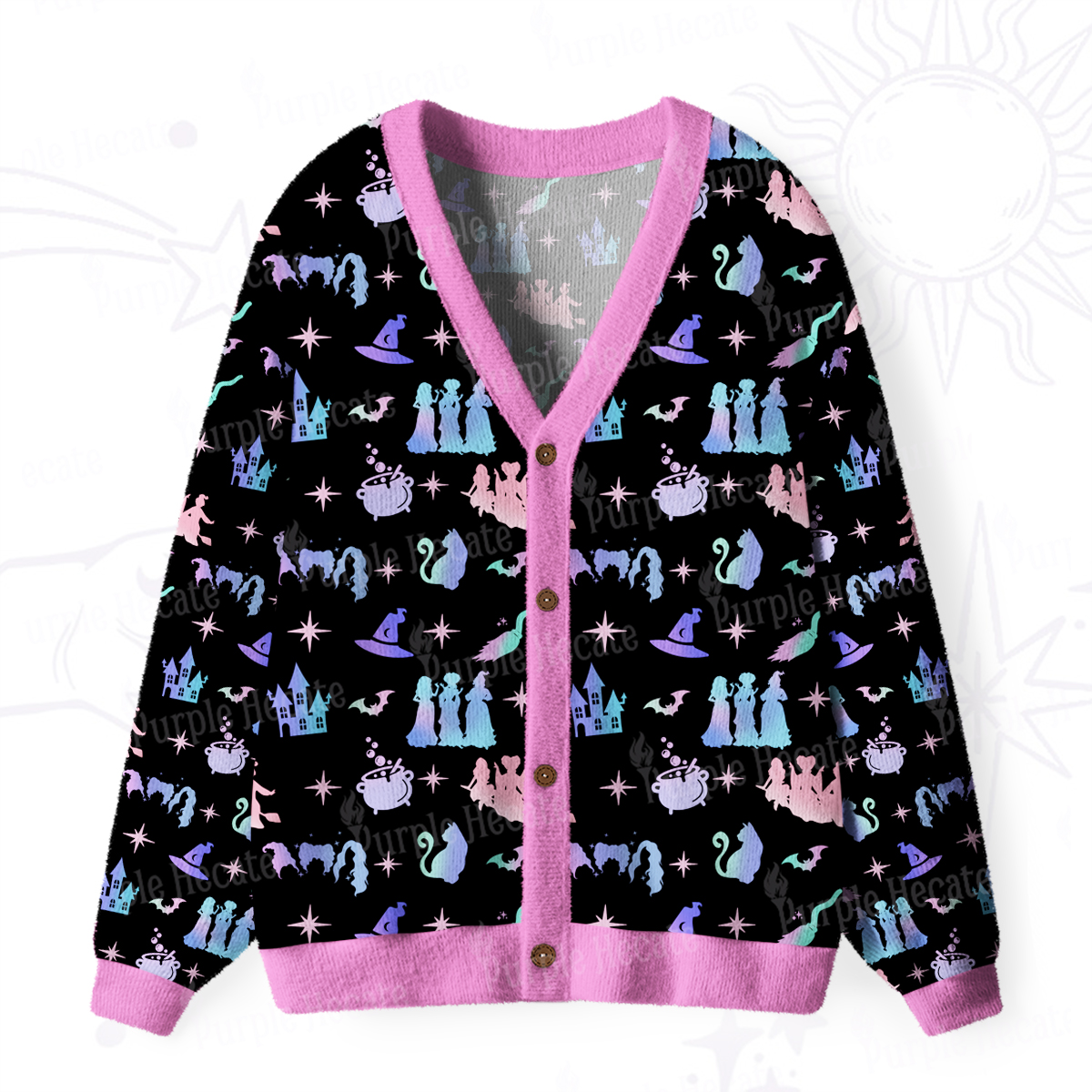 Purplehecate Spellbound Sisters Ugly Cardigan Sweaters