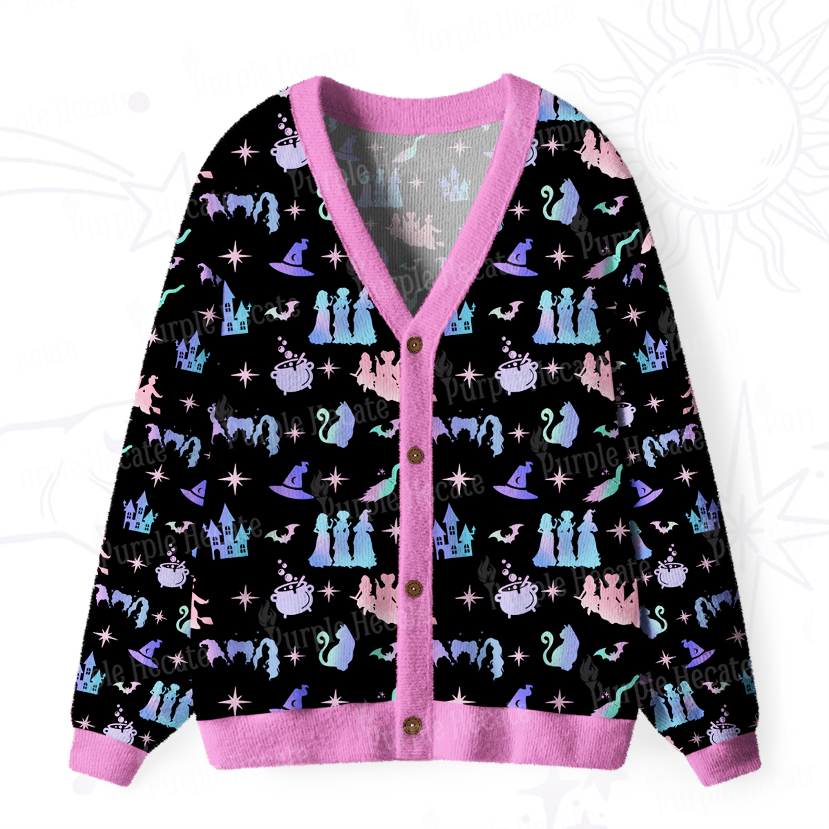 Purplehecate Spellbound Sisters Ugly Cardigan Sweaters