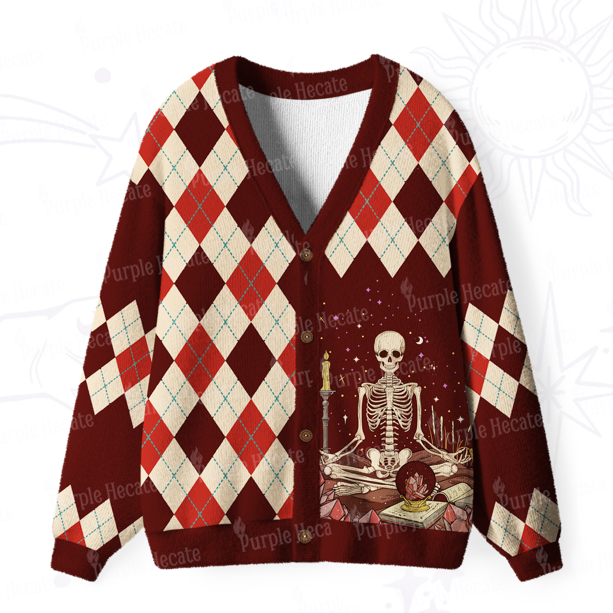 Purplehecate The Reader Tarot Ugly Cardigan Sweaters