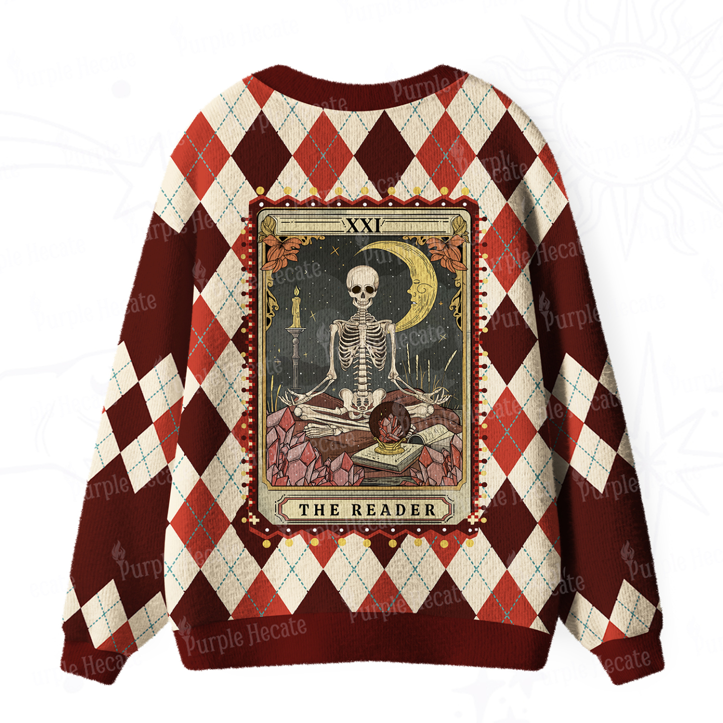 Purplehecate The Reader Tarot Ugly Cardigan Sweaters
