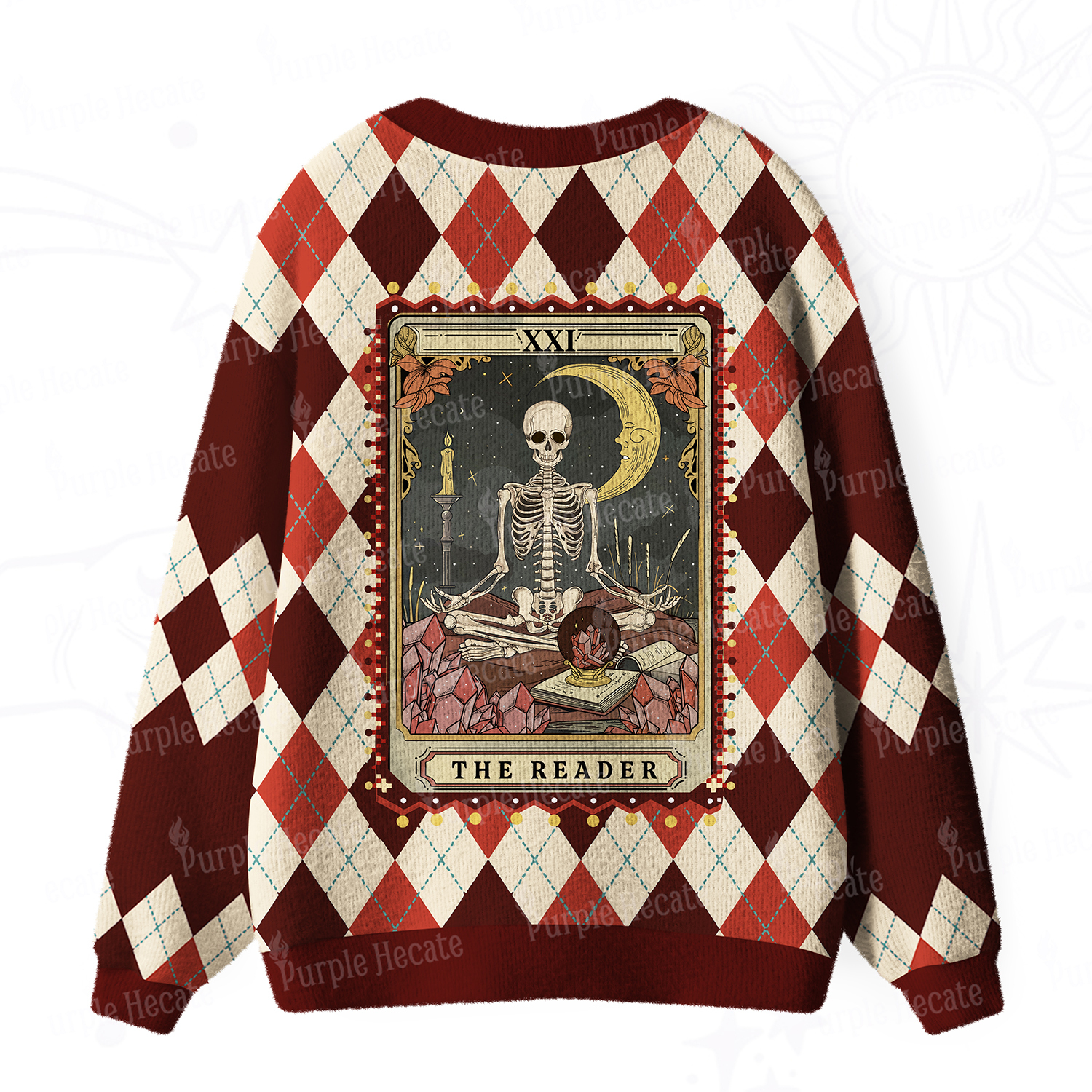 Purplehecate The Reader Tarot Ugly Cardigan Sweaters