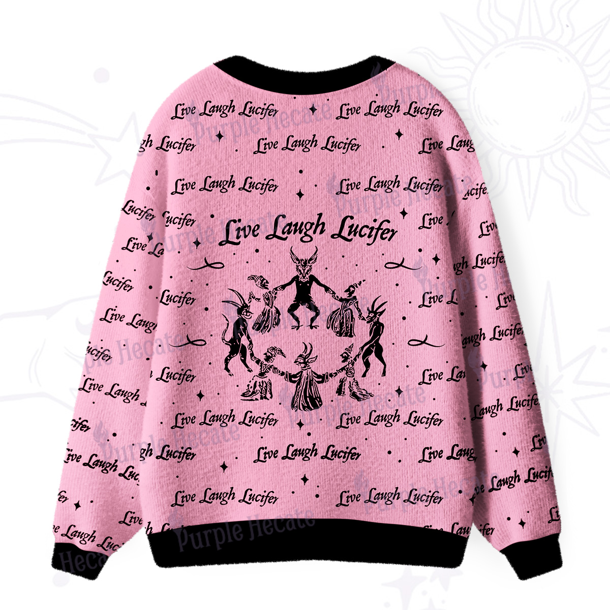 Purplehecate Live Laugh Lucifer Ugly Cardigan Sweaters