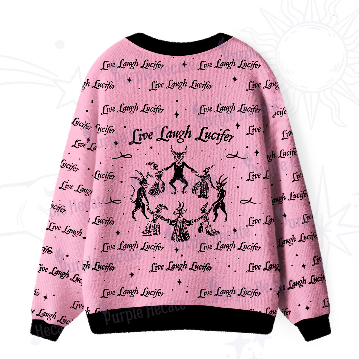 Purplehecate Live Laugh Lucifer Ugly Cardigan Sweaters