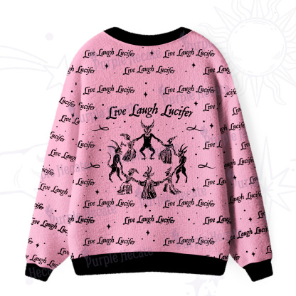 Purplehecate Live Laugh Lucifer Ugly Cardigan Sweaters