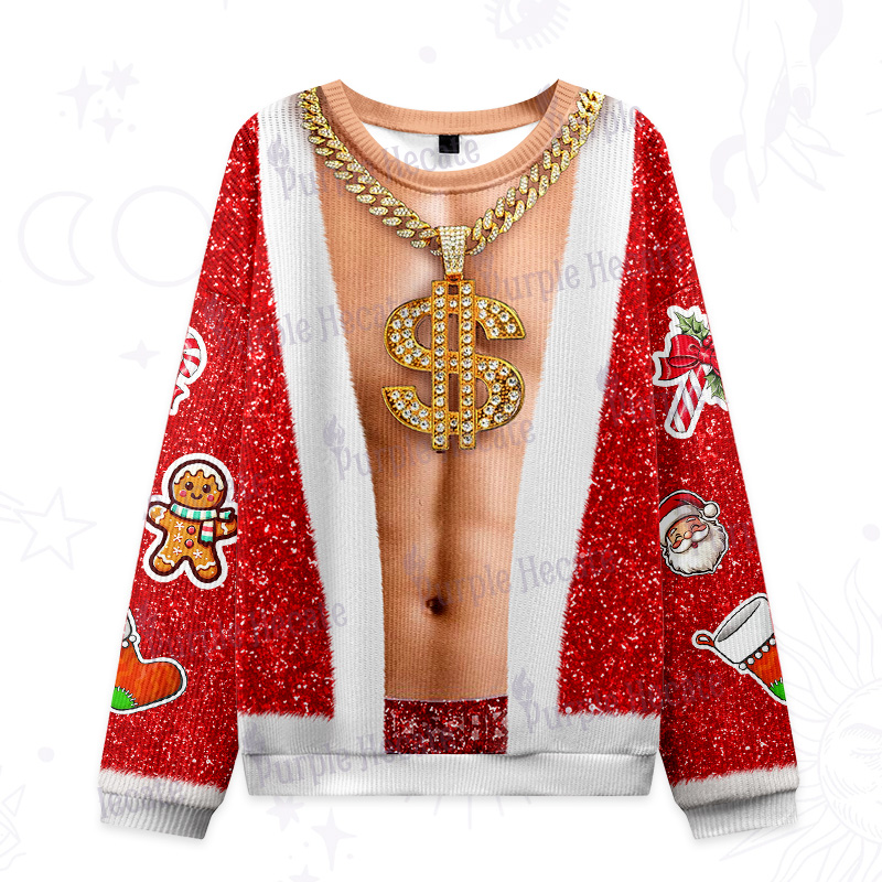 Purplehecate Bling Santa Body Ugly Christmas Sweatshirts
