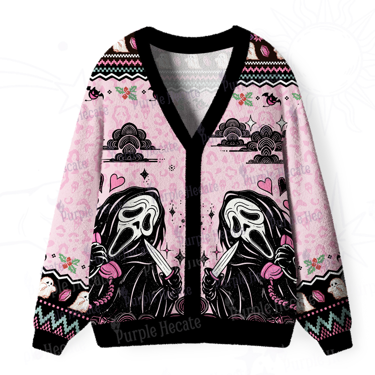 Purplehecate The Killer Call Ugly Cardigan Sweaters