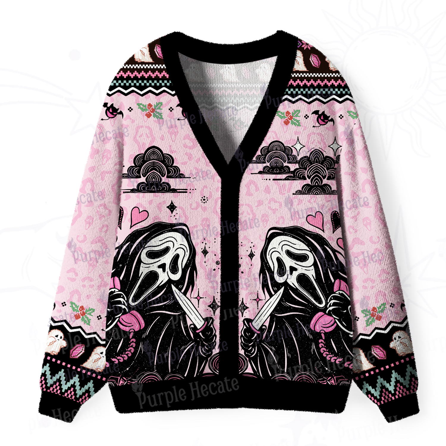 Purplehecate The Killer Call Ugly Cardigan Sweaters