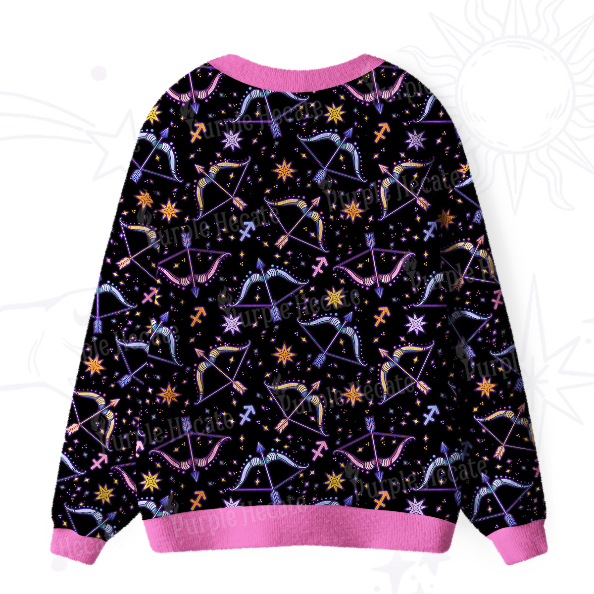 Purplehecate Sagittarius Spirit Zodiac Ugly Cardigan Sweaters