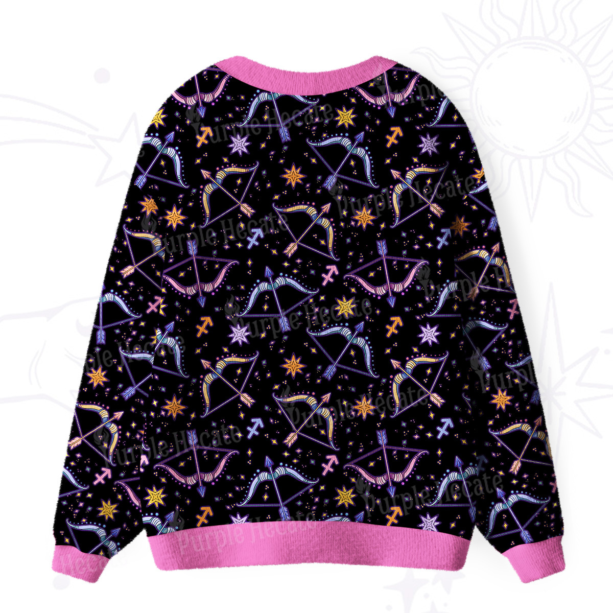 Purplehecate Sagittarius Spirit Zodiac Ugly Cardigan Sweaters