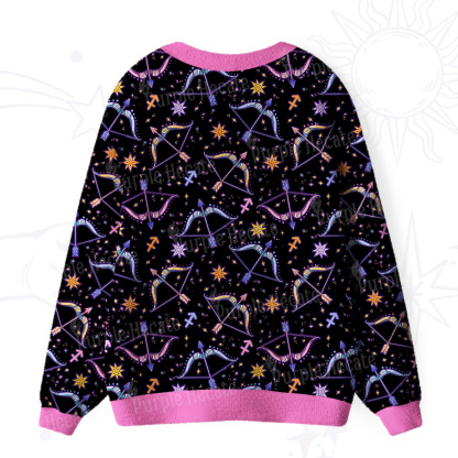 Purplehecate Sagittarius Spirit Zodiac Ugly Cardigan Sweaters