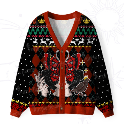 Purplehecate Stay Weird Gothic Butterfly Ugly Cardigan Sweaters