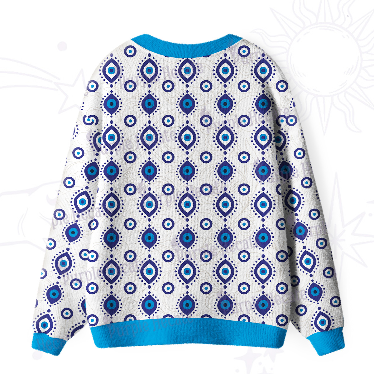 Purplehecate Evil Eye Protection Ugly Cardigan Sweaters