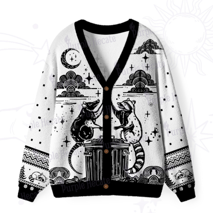 Purplehecate The Team Trash Raccoon Tarot Ugly Cardigan Sweaters