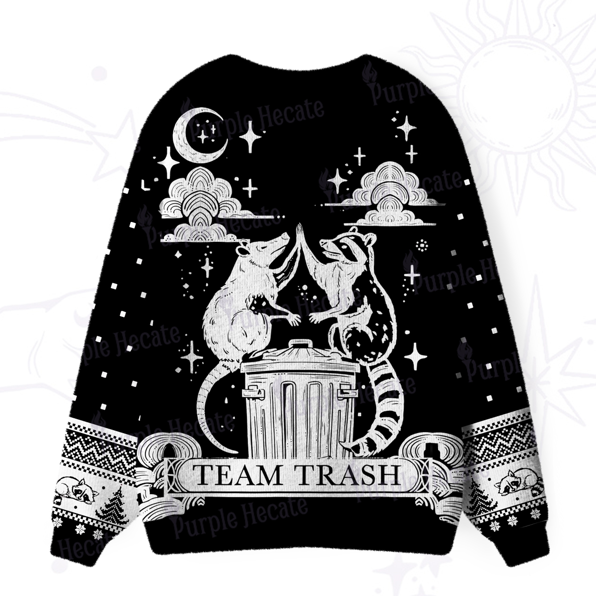 Purplehecate The Team Trash Raccoon Tarot Ugly Cardigan Sweaters