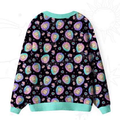 Purplehecate Leo Spirit Zodiac Ugly Cardigan Sweaters