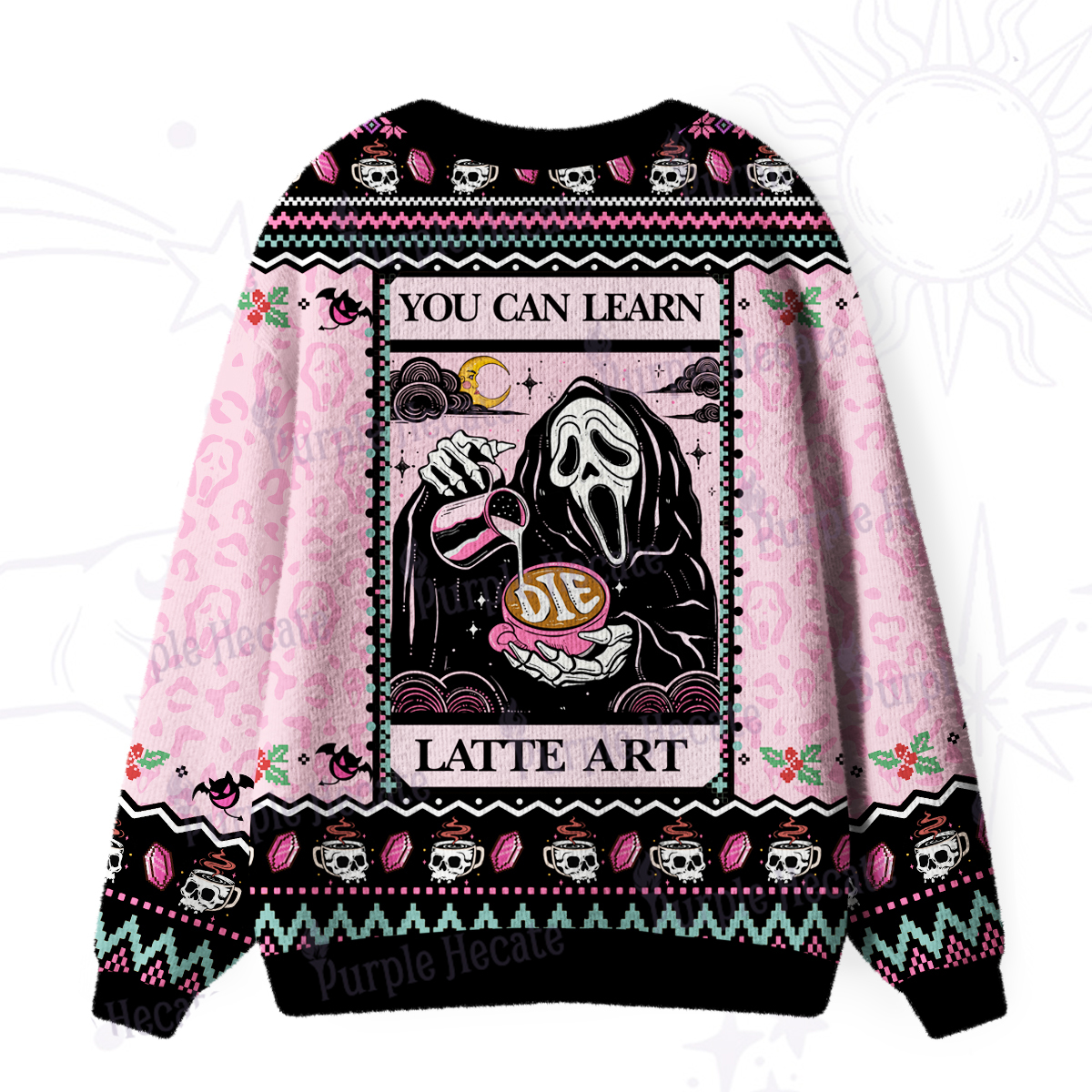 Purplehecate The You Can Learn Latte Art Ugly Cardigan Sweaters