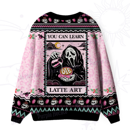 Purplehecate The You Can Learn Latte Art Ugly Cardigan Sweaters