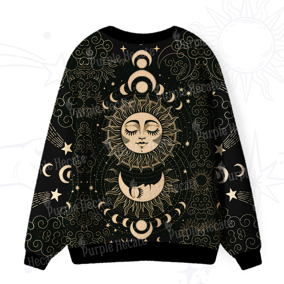 Purplehecate Lunar Eclipse Ugly Cardigan Sweaters