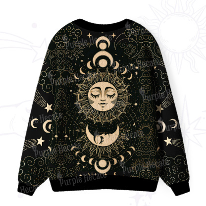 Purplehecate Lunar Eclipse Ugly Cardigan Sweaters