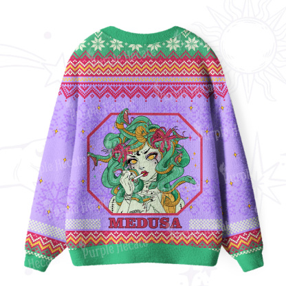 Purplehecate The Greek Goddess Medusa Ugly Cardigan Sweaters