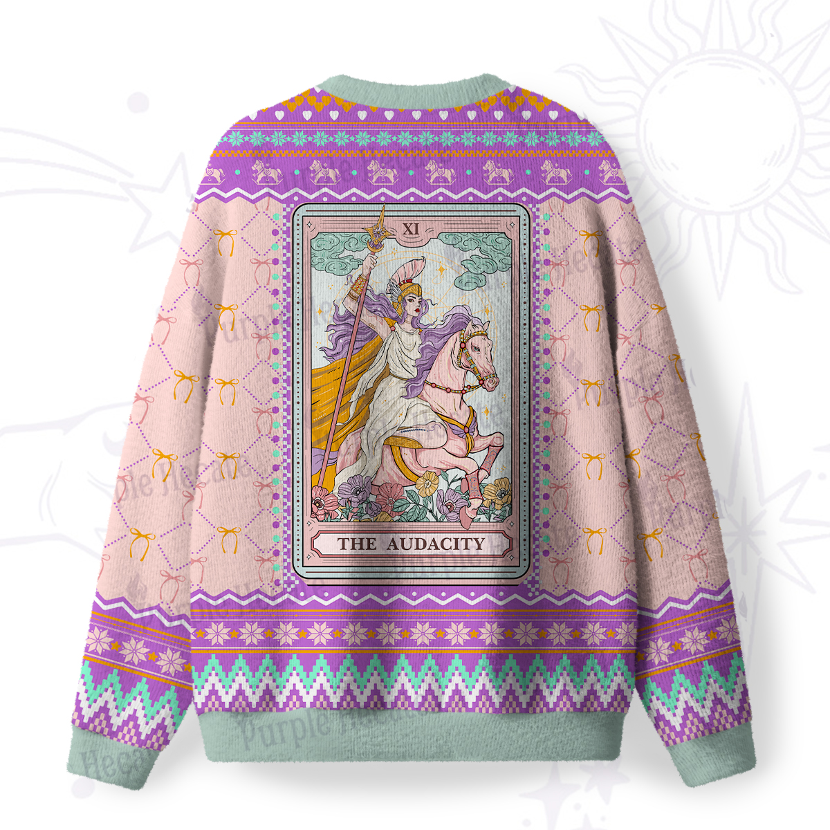 Purplehecate The Audacity Goddess Fuzzy Ugly Christmas Sweatshirt