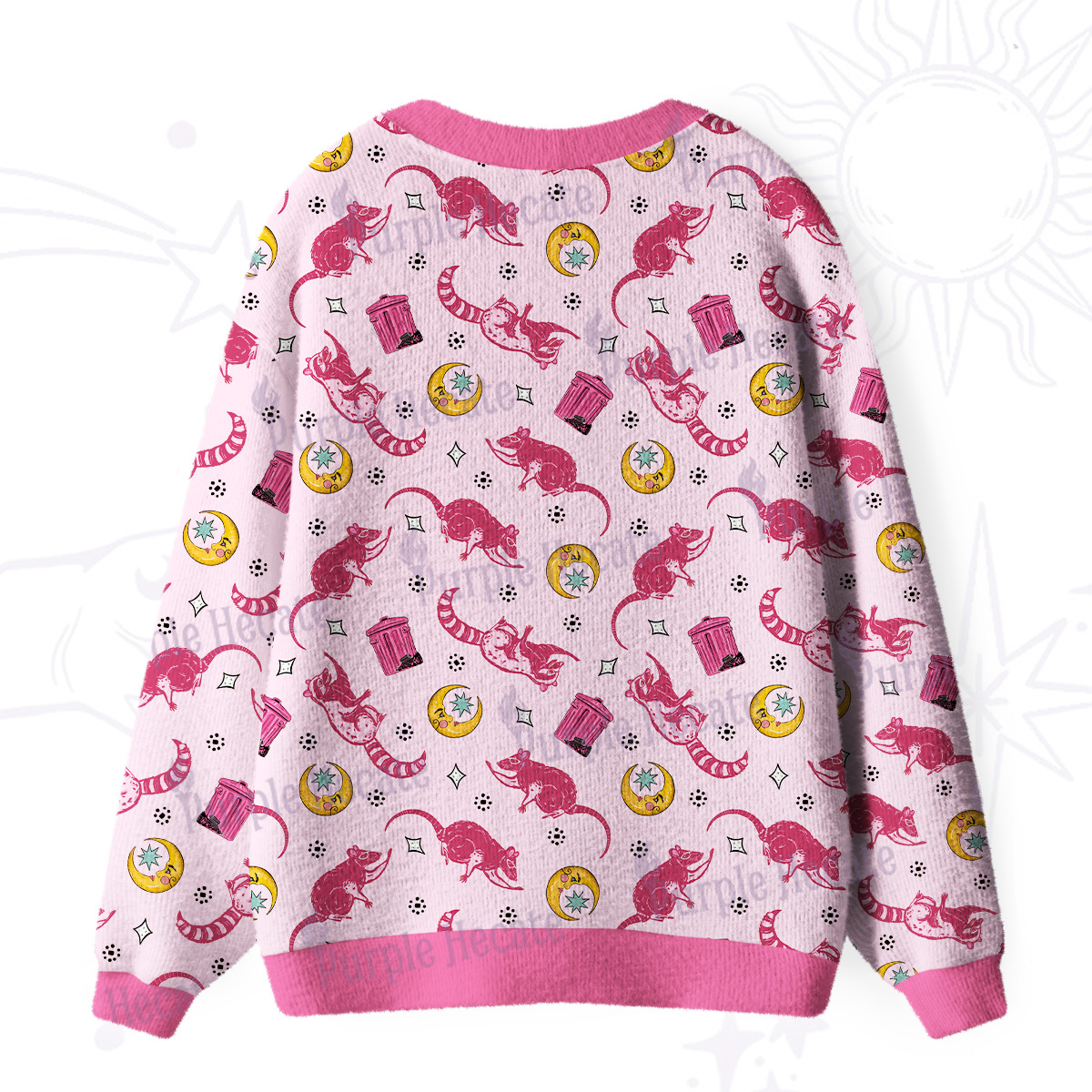 Purplehecate Midnight Raccoon Bandits Ugly Cardigan Sweaters