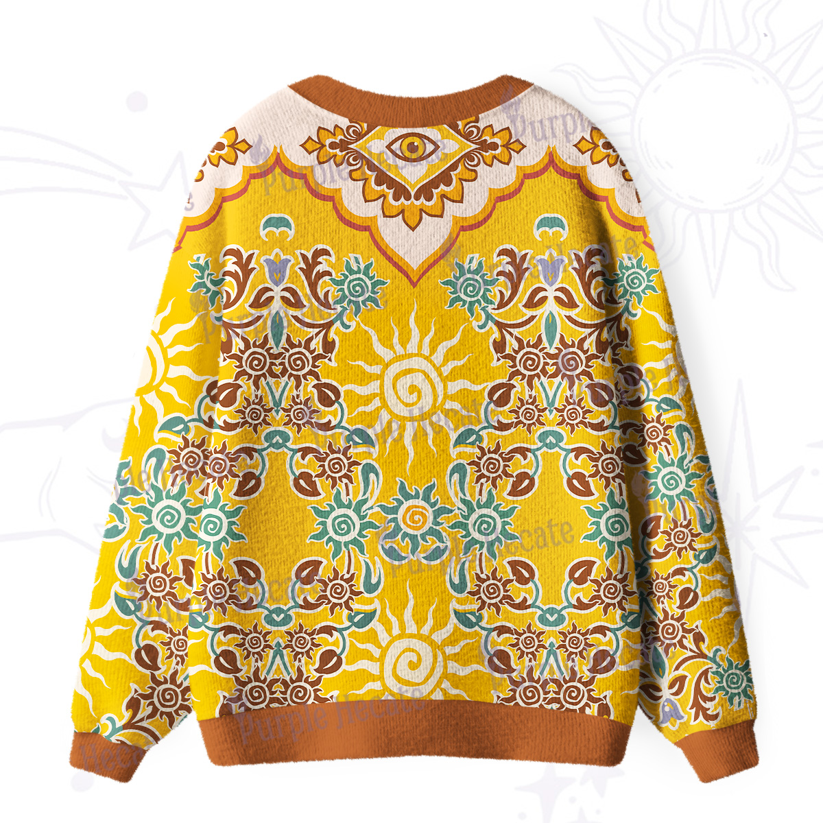 Purplehecate Solar Whispers Witch Ugly Cardigan Sweaters