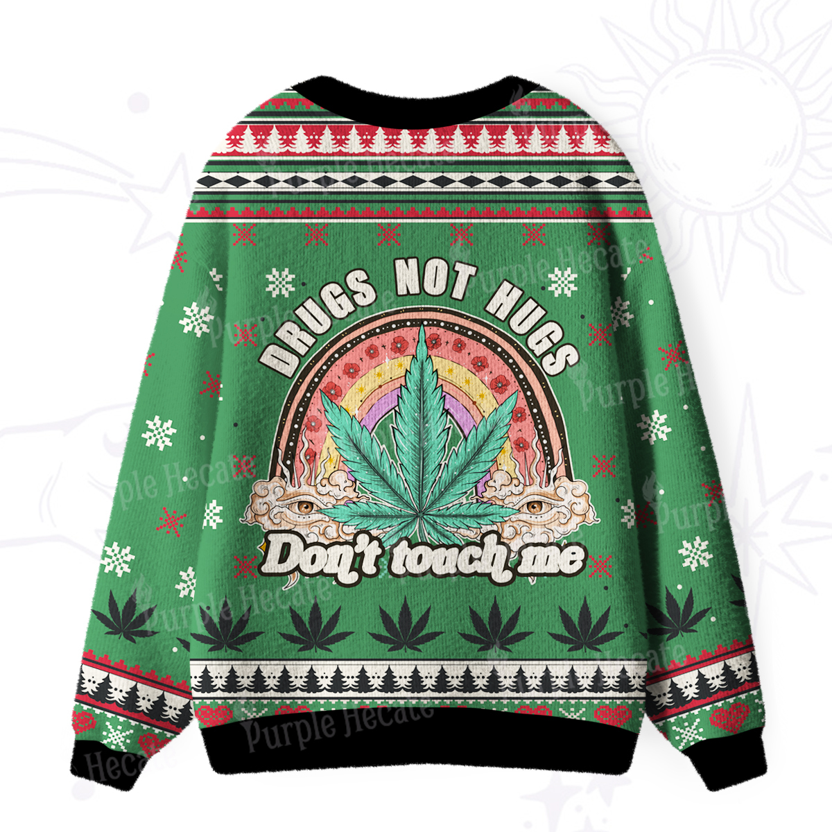 Purplehecate Drugs Not Hugs Ugly Cardigan Sweaters