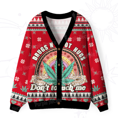 Purplehecate Drugs Not Hugs Ugly Cardigan Sweaters