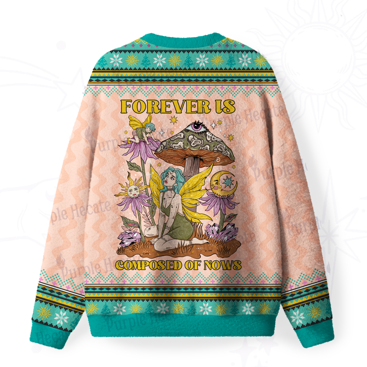 Purplehecate Stay Curious Fuzzy Ugly Christmas Sweatshirt