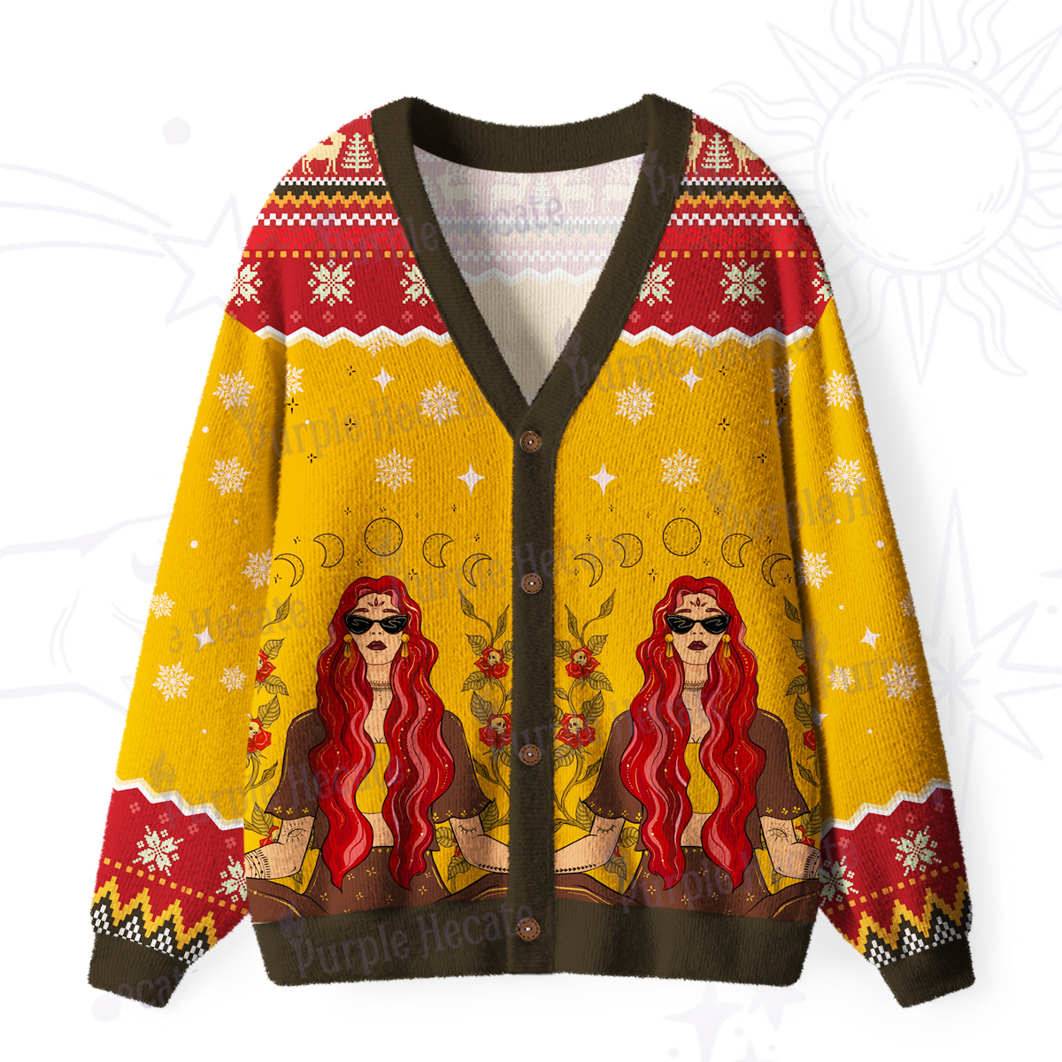 Purplehecate The Stay Wild Moon Child Ugly Cardigan Sweaters
