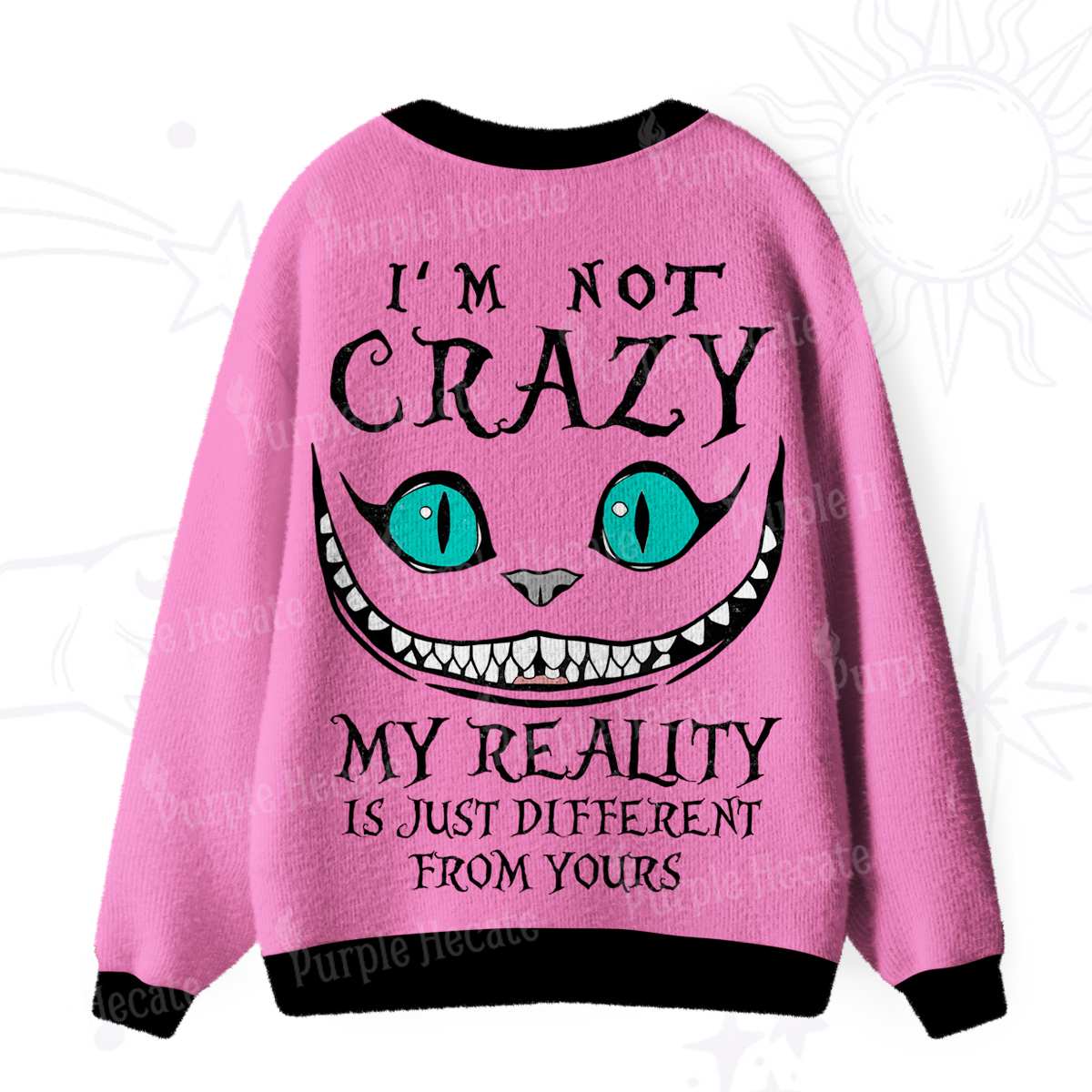 Purplehecate I'm Not Crazy My Reality Is Just  Different Than Yours Ugly Cardigan Sweaters