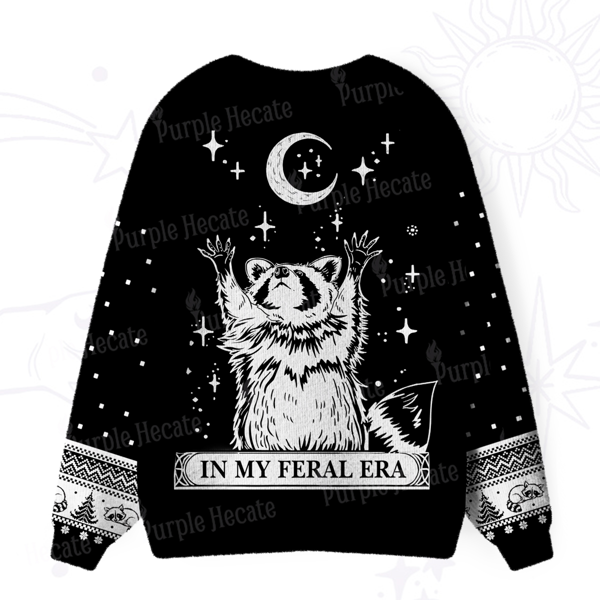 Purplehecate In My Feral Era Raccoon Ugly Cardigan Sweaters