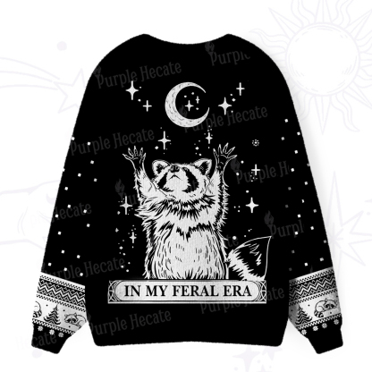 Purplehecate In My Feral Era Raccoon Ugly Cardigan Sweaters