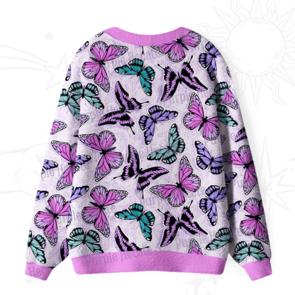 Purplehecate Whimsical Butterfly Ugly Cardigan Sweaters