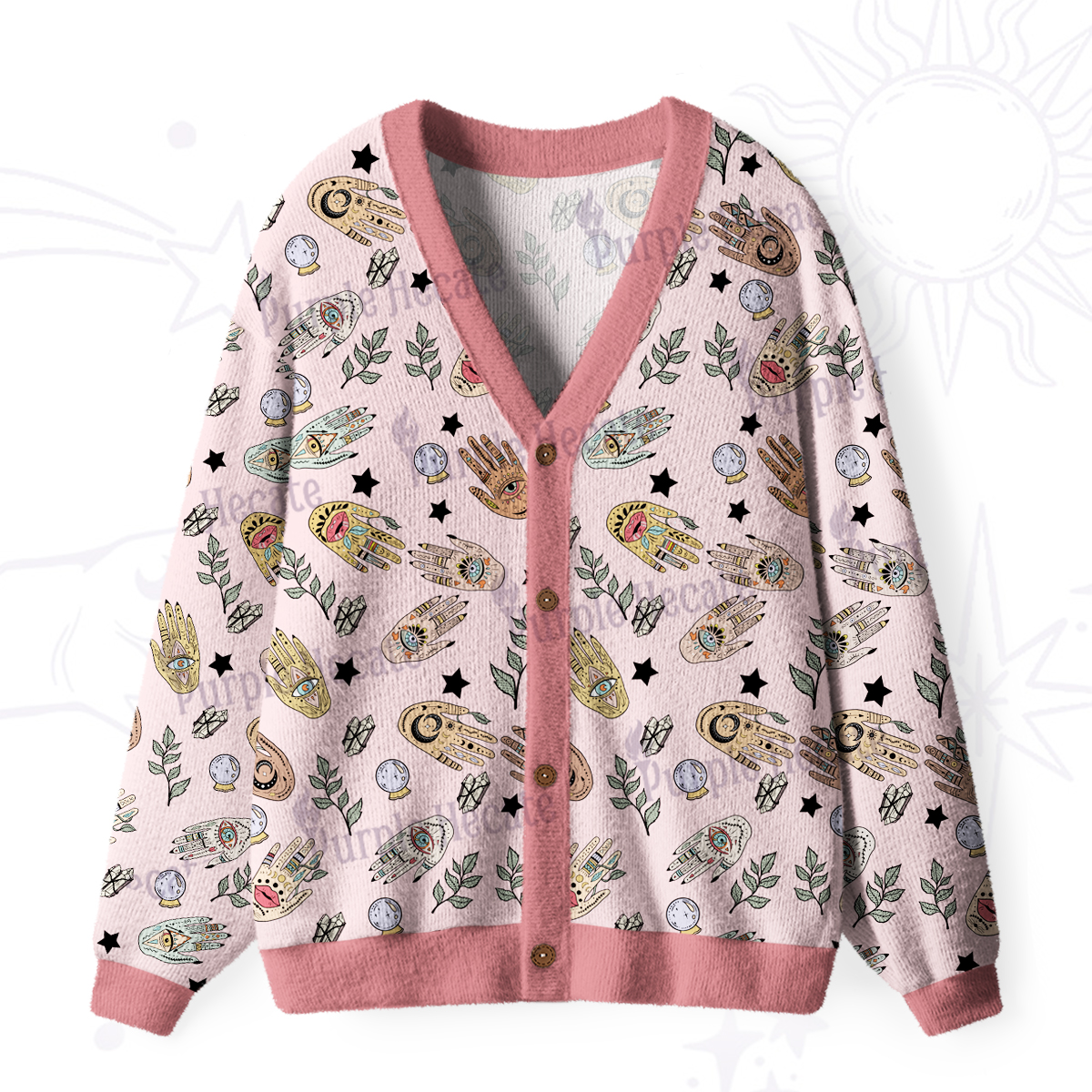 Purplehecate Helping Hands Ugly Cardigan Sweaters