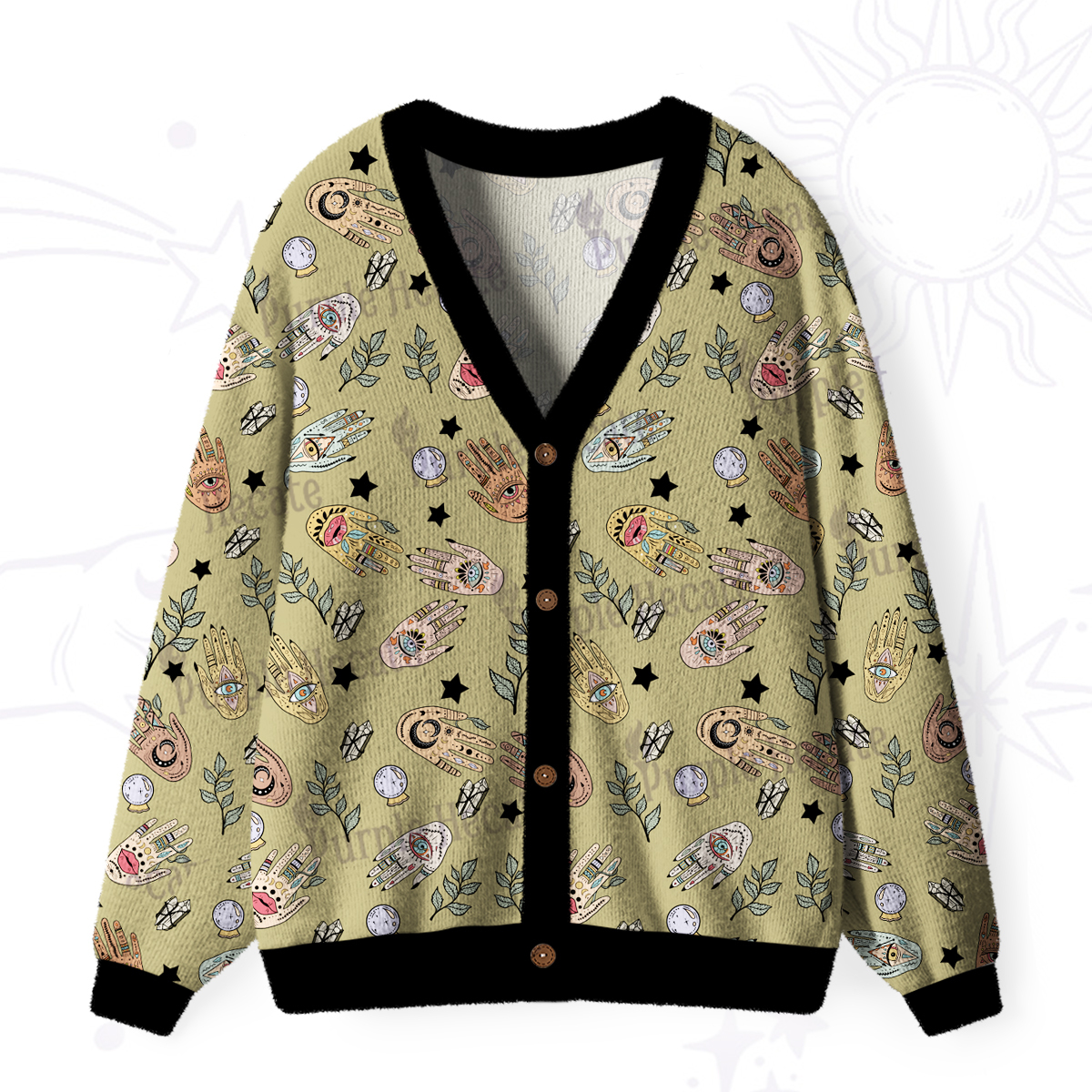 Purplehecate Helping Hands Ugly Cardigan Sweaters