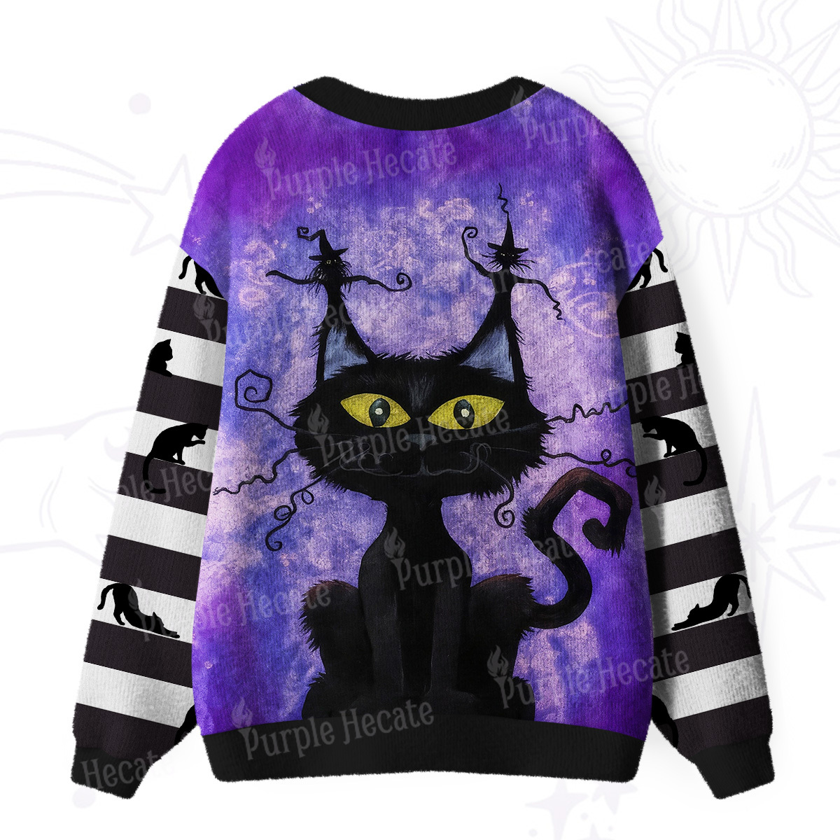 Purplehecate Witchy Cat WhiskersUgly Cardigan Sweaters