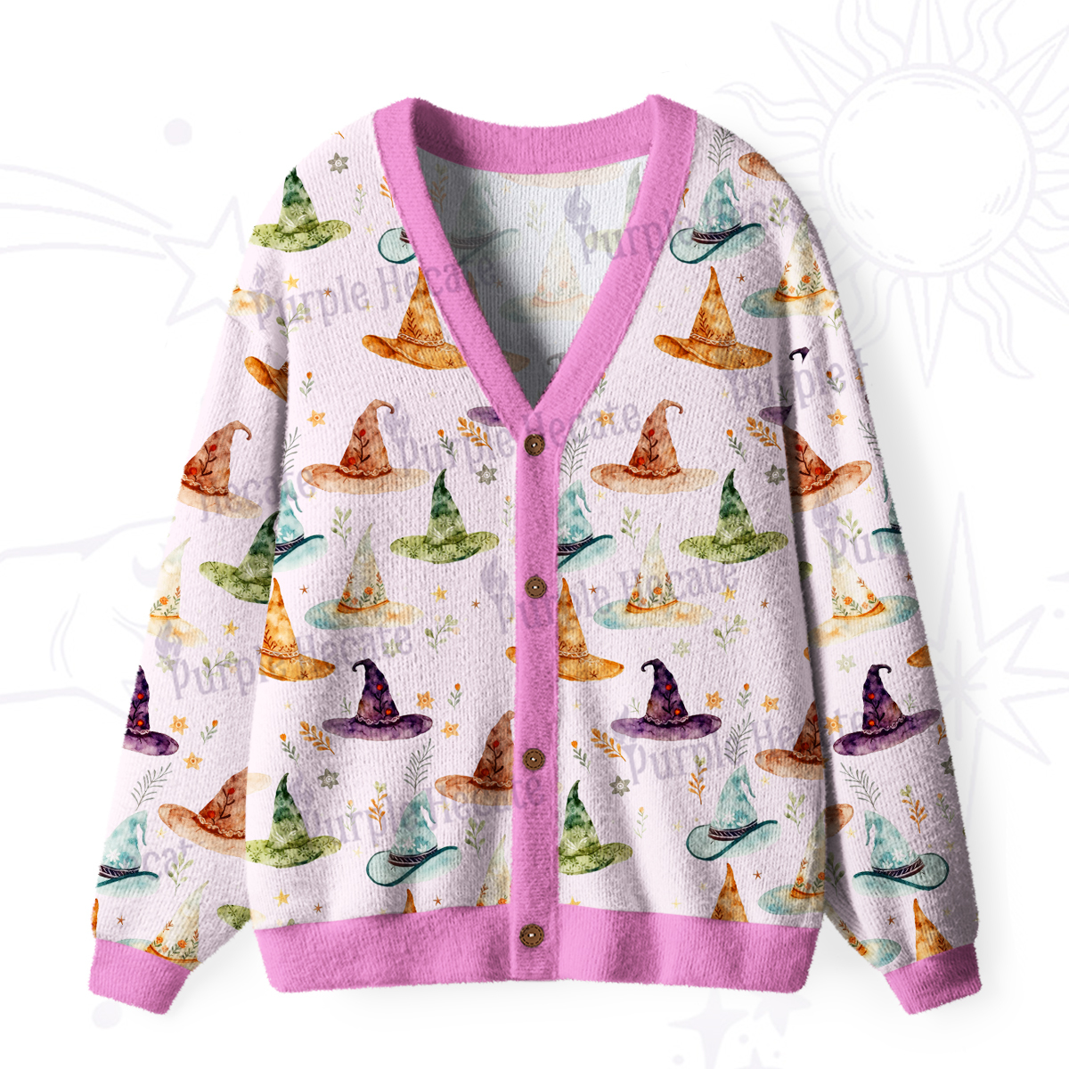 Purplehecate Witch Hat Ugly Cardigan Sweaters